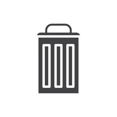 Bin icon Symbol mark in filled style