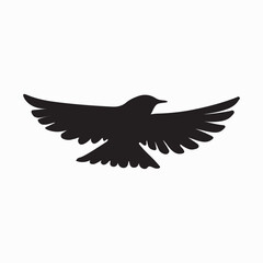 Bird Silhouette with Detailed Feather Pattern