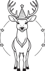 A black and white dear logo type silhouette design