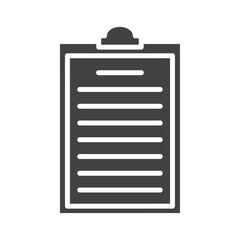 Clipboard icon Symbol mark in filled style