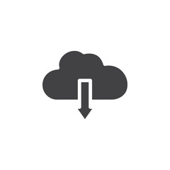 Cloud upload icon Symbol mark in filled style