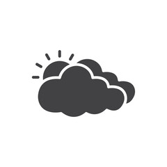 Cloudy Day icon Symbol mark in filled style