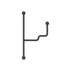 Code branch icon Symbol mark in filled style