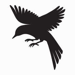 Bird Silhouette with Extended Claws