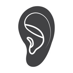 Ear icon Symbol mark in filled style