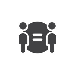 Equality icon Symbol mark in filled style