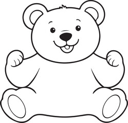 A bears coloring page line art design in white background