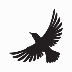 Bird Silhouette with Open Beak