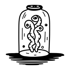 A sketchy icon of monster tentacles preserved in a jar