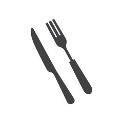 Fork and Knife icon Symbol mark in filled style