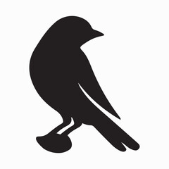 Bird Silhouette with Open Wing Structure