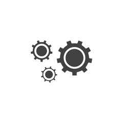 Gears icon Symbol mark in filled style