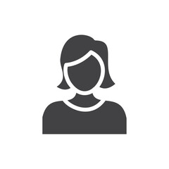 Girl icon Symbol mark in filled style