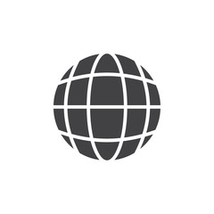 Globe icon Symbol mark in filled style