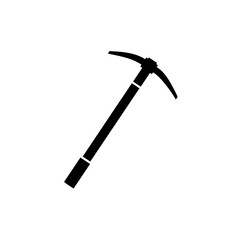 Pickaxe icon outline silhouette vector on white background