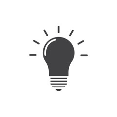 Light bulb icon Symbol mark in filled style