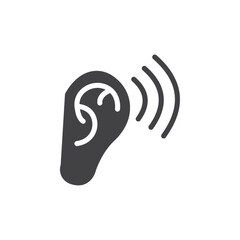 Listening icon Symbol mark in filled style