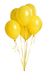 Festive background with helium balloons. Realistic decorative design elements. Vector 3d object ballon with ribbon, yellow color.  Celebrate a birthday, Poster, banner happy anniversary.  © Coloropal