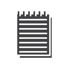 Notepad icon Symbol mark in filled style