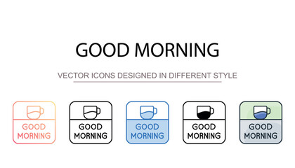 Good Morning icon design with white background stock illustration
