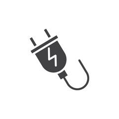 Plug icon Symbol mark in filled style