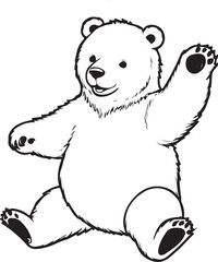 A bears coloring page line art design in white background