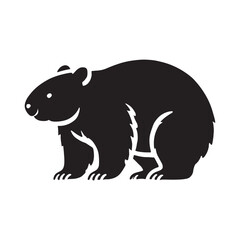 Captivating wombat silhouette for unique creative uses - Wombat black vector
