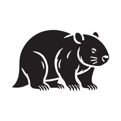 Simplified wombat silhouette for versatile artistic projects - Wombat illustration - minimallest wombat vector
