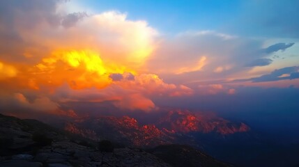 Obraz premium sunset in the mountains
