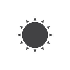 Sun icon Symbol mark in filled style