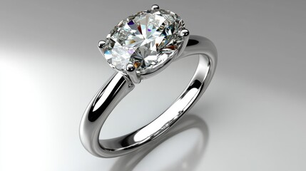 Ring design, oval solitaire diamond generative ai