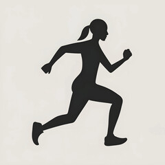 Vector silhouette of a running person.