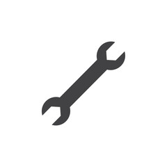 Wrench icon Symbol mark in filled style