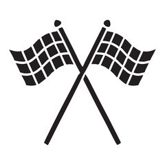 Silhouette Illustration of Crossed Checkered Flags