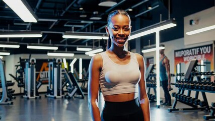 Gym trainer with motivational attitude