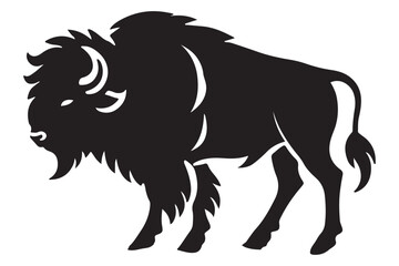 Silhouette Illustration of a Majestic Bison