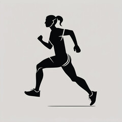 Vector silhouette of a running person.