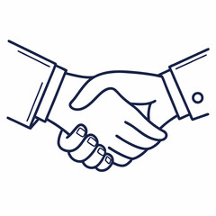 Simple handshake icon with clean lines