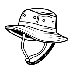 Sun hat icon in hand drawn style