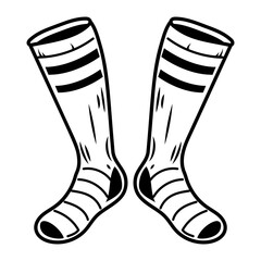 A sketchy style icon of soccer socks