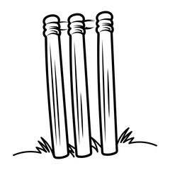 Cricket stamps icon in hand drawn style