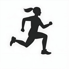 Vector silhouette of a running person.