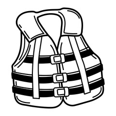 Life jacket icon in doodle style