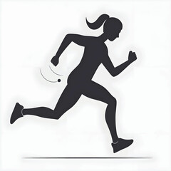 Vector silhouette of a running person.