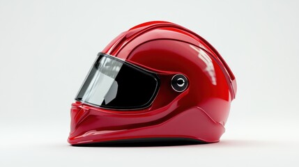 Red Racing Helmet on Clean Background