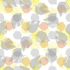 Seamless vector pattern with  hand drawn leaf silhouettes on white. Abstract  floral background. Autumn illustration. Perfect for design templates, wallpaper, wrapping, fabric, print and textile. 