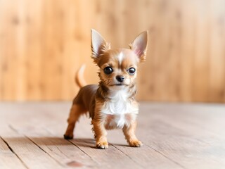 Cute tiny chihuahua mix puppy dog standing