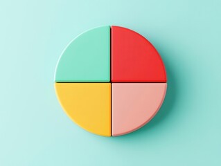 Visual representation of a balanced retirement mutual fund portfolio, with colorful segments depicting various asset classes