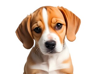 Cute beagle puppy dog isolated on white up close