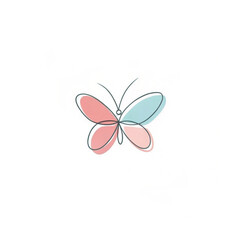 Fototapeta premium Linear flat butterfly outline collection